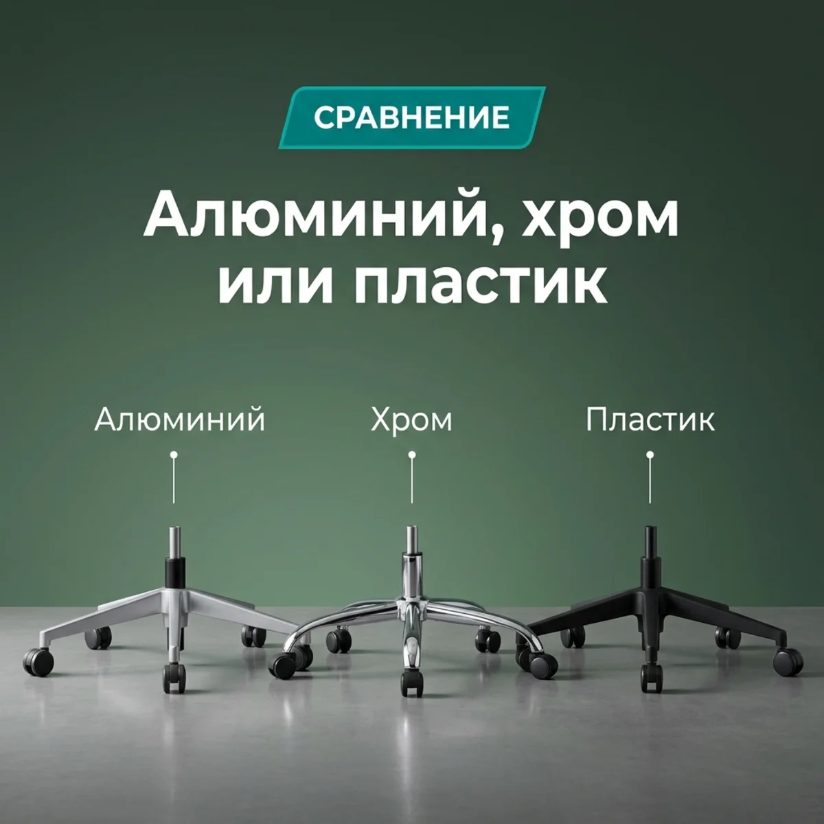 Алюминий, хром или пластик: какую крестовину выбрать — КупиКресла.ру