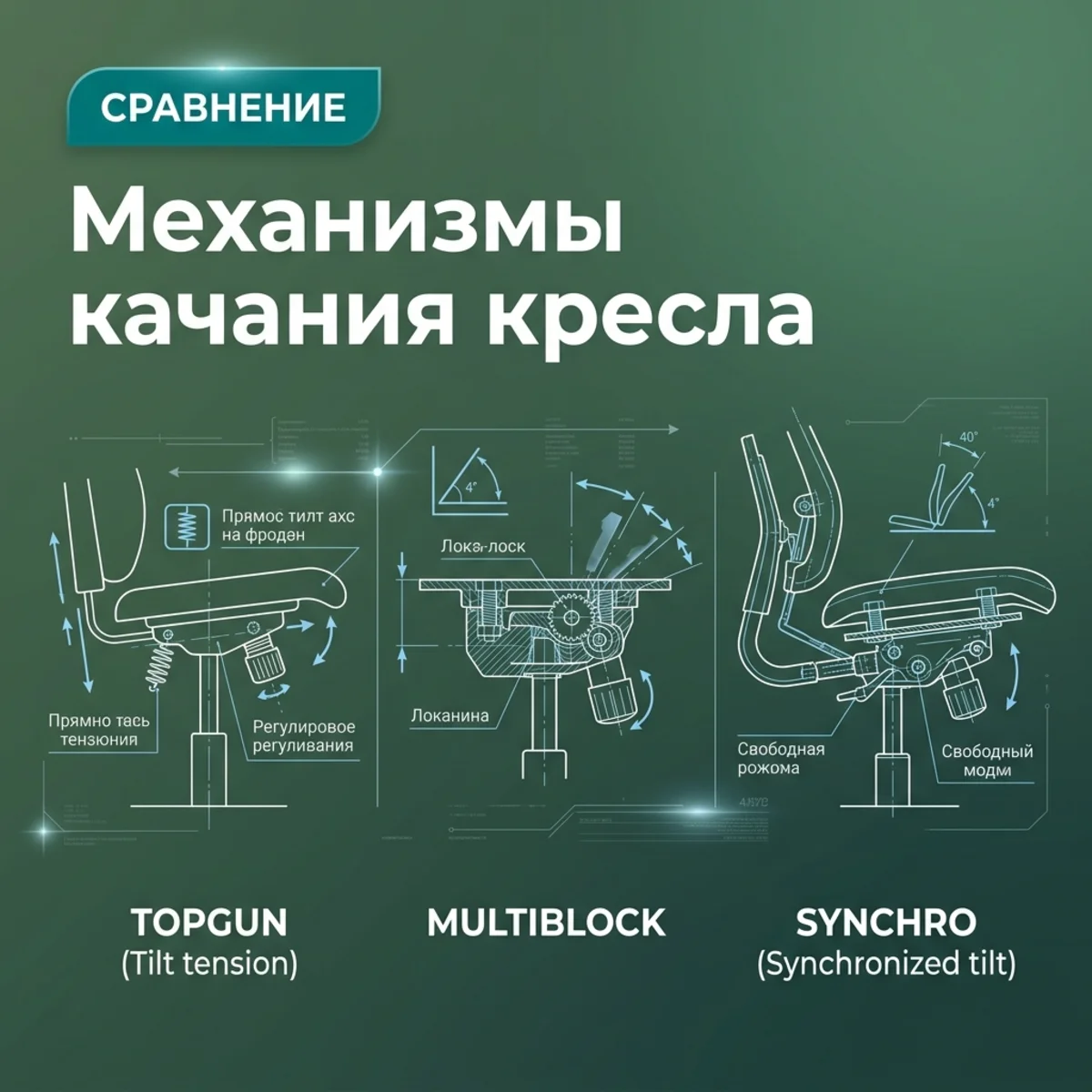 Механизмы качания кресла руководителя: топган, мультиблок, синхромеханизм — КупиКресла.ру